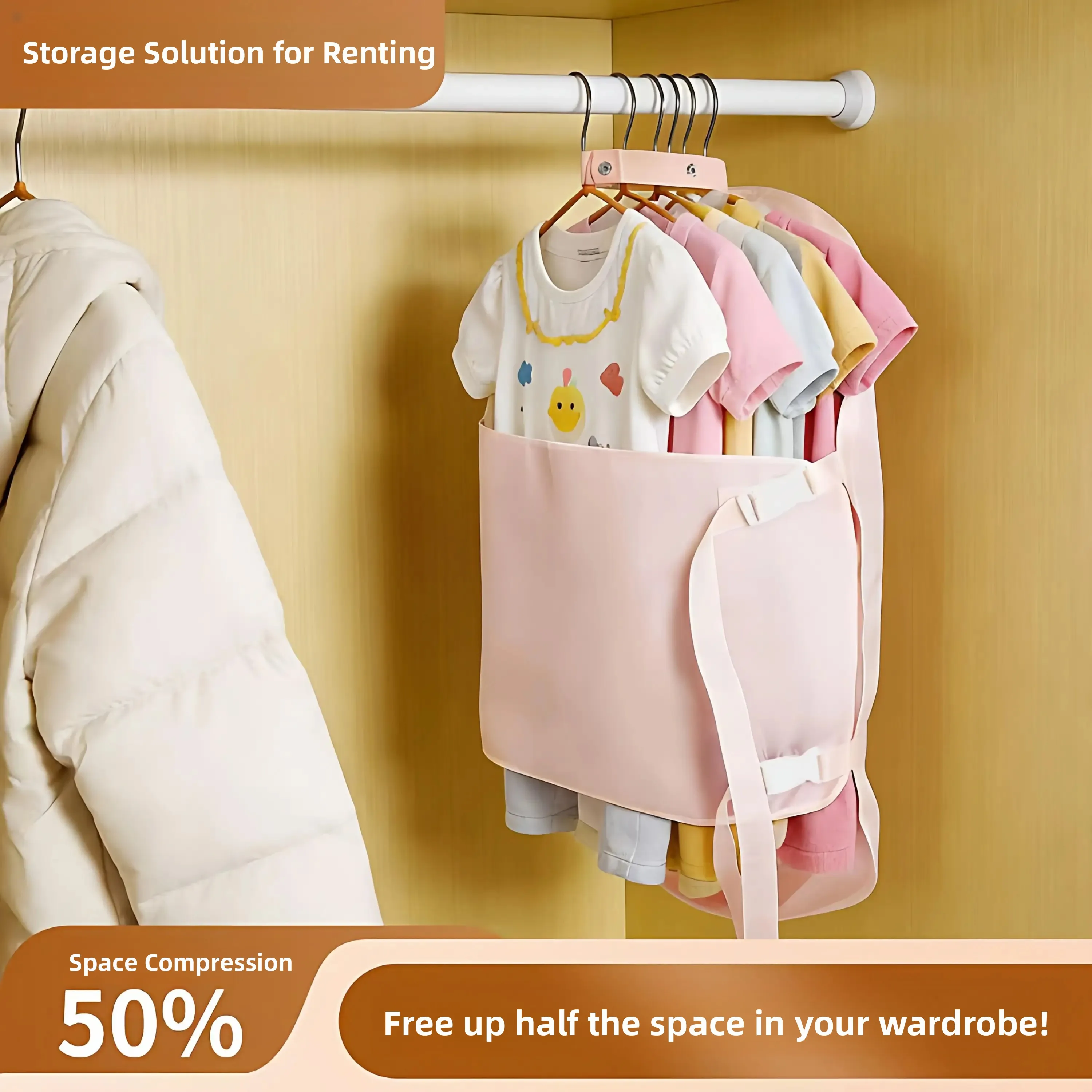 Clothing Compression Storage Board Dustproof Cover Wardrobe Storage Tool Foldable Fabric down Jacket Storage Bag