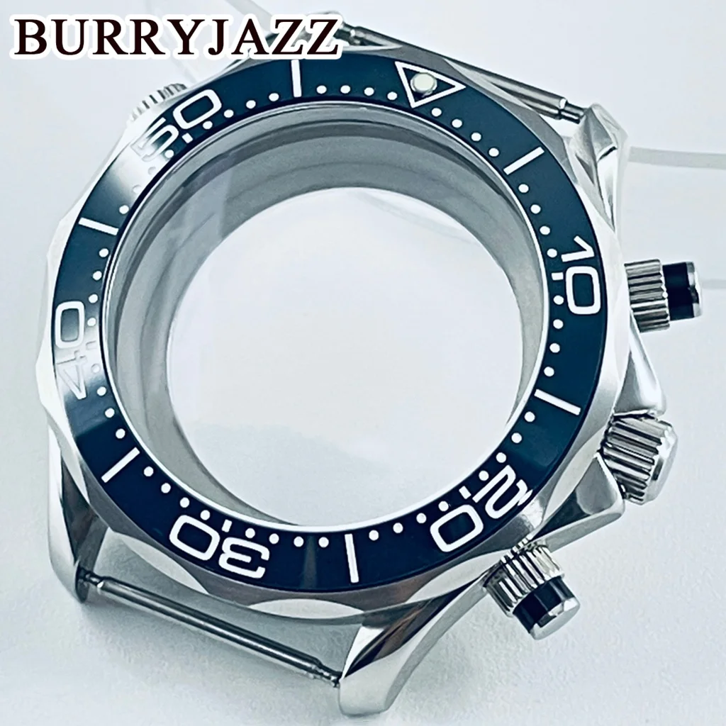 VK63 41mm Seamaster 300 Watch Case Compatible VK63 VK64 Multi-Functional Quartz Chronograph Movement Silver Watch Case Sapphire