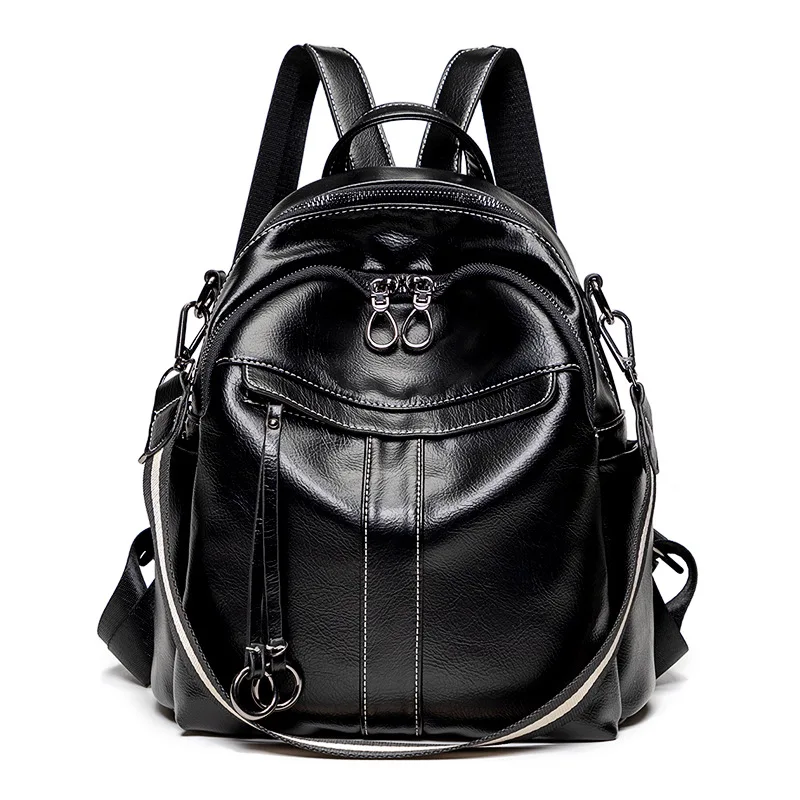 

Women Large Capacity Backpack Purses High Quality Leather Female Vintage Bag School Bags Travel Backpacks Ladies Mochilas 2022