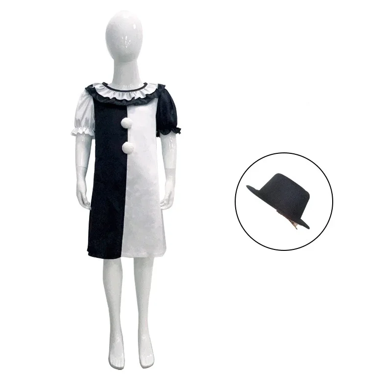 Clown Joker Cosplay Kostüm Maske Terrifier Overall Frauen Männer Halloween Horror Schwarz Weiß Body TV Kunst Der Clown Kleidung Set