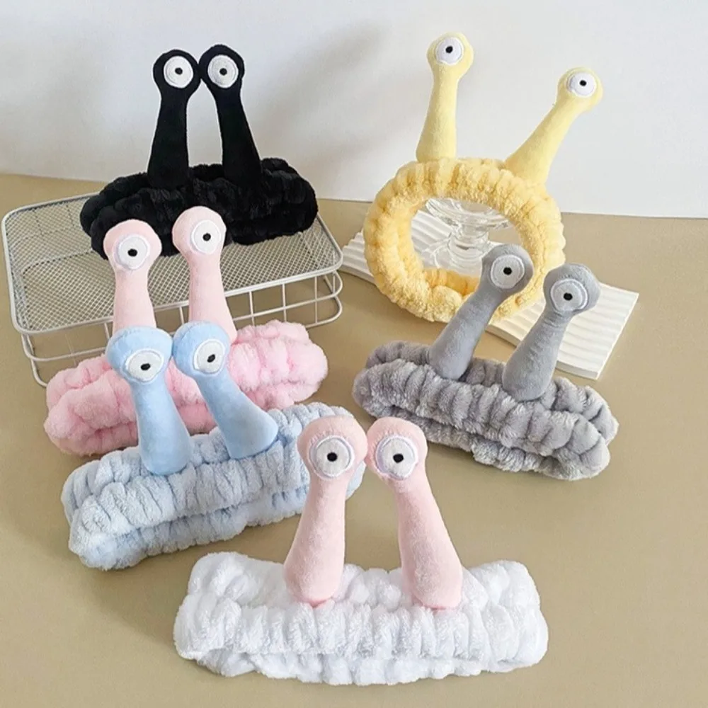 Sweet Cartoon Snail Headband Fluffy Elastic Hairband Headband Korean Style Hair Hoop Makeup