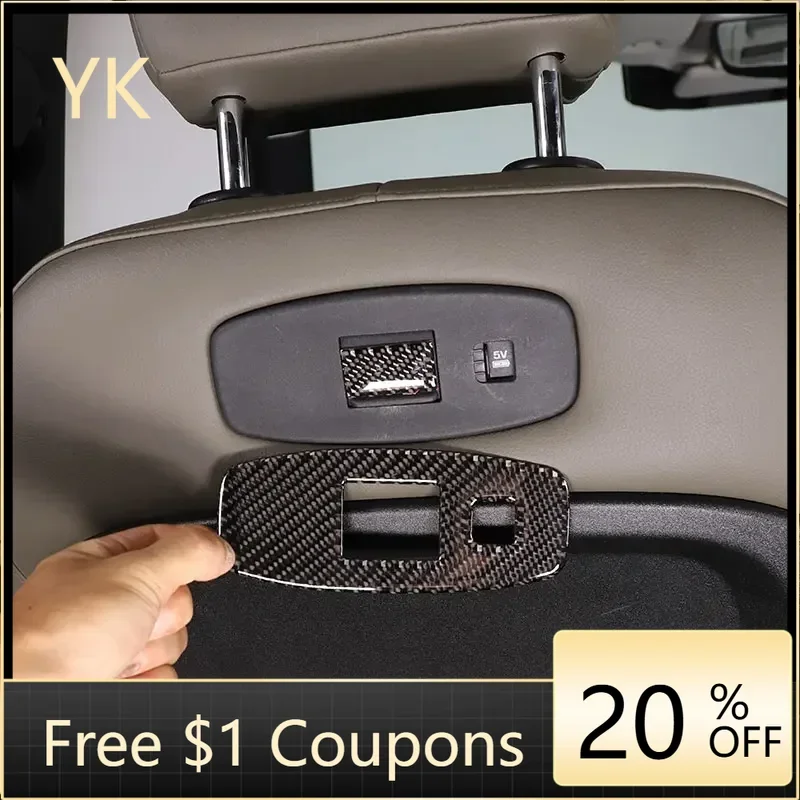 

Soft Carbon Fiber Car Seat Rear Charging Port Panel Cover Trim Stickers Car Accessories For Land Rover Defender 110 130 2020-24