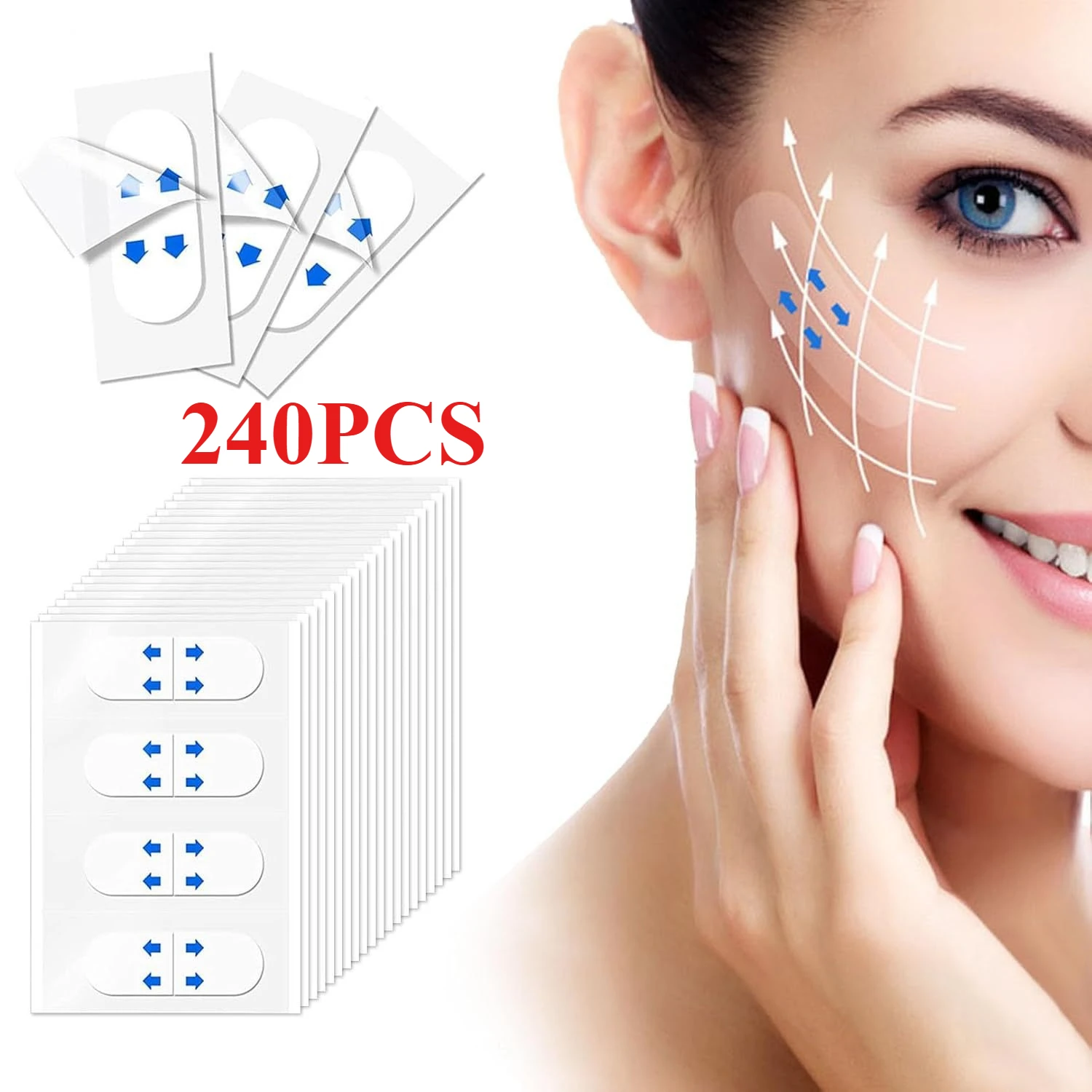 40-240 قطعة على شكل حرف V تجاعيد الوجه ترهل الجلد لاصق رفع الوجه ملصقات غير مرئية شفافة رقيقة الوجه التصحيح رفع أداة #1