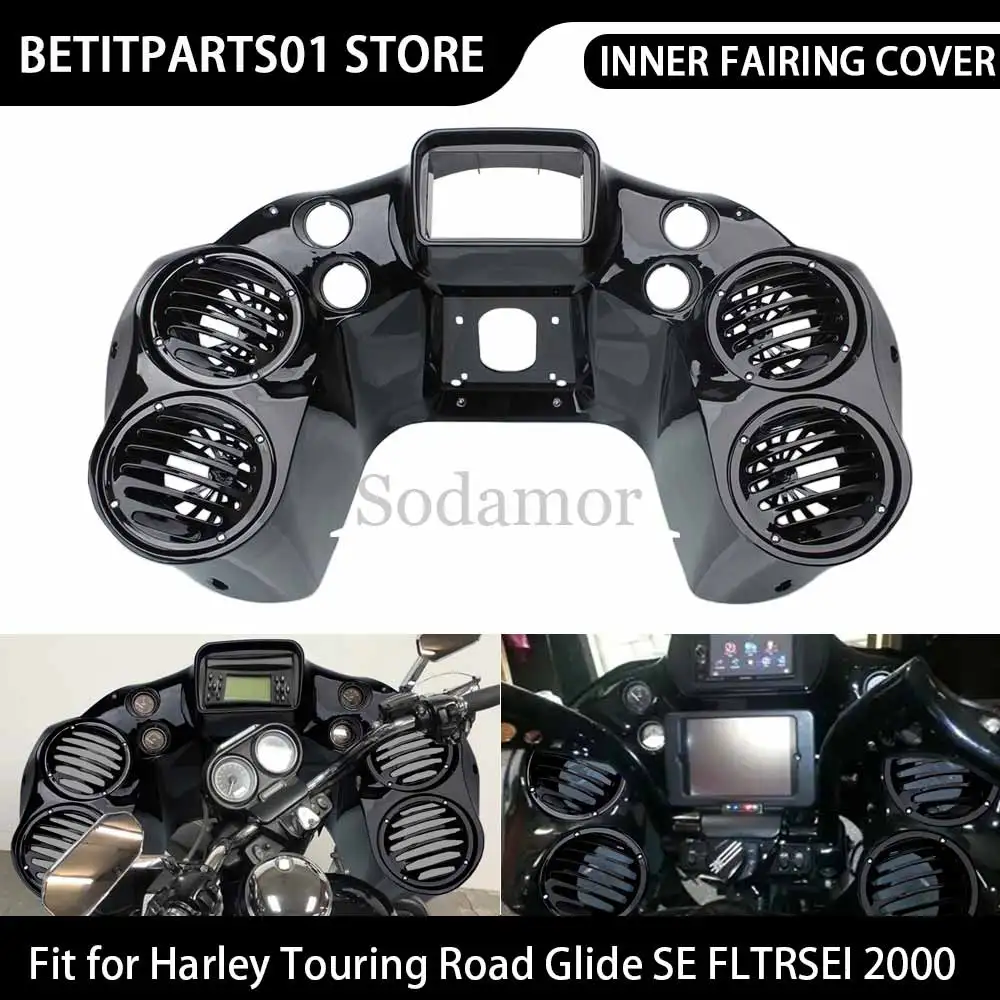 

Motorcycle Inner Fairing Cover-4 Speakers Audio 6.5" Speaker Pods Black ABS For Harley Touring Road Glide Ultra FLTRU 2011-2013