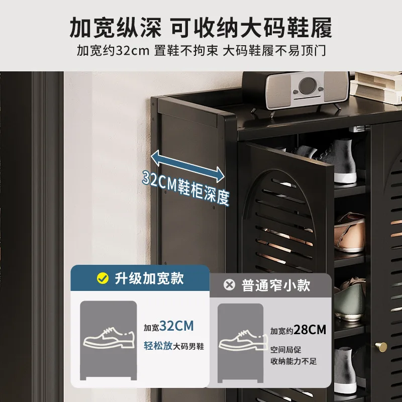 Doorway shoe cabinet, light luxury and high-end feel, multi-layer shoe rack outside corridor hallway, home entry storage magic