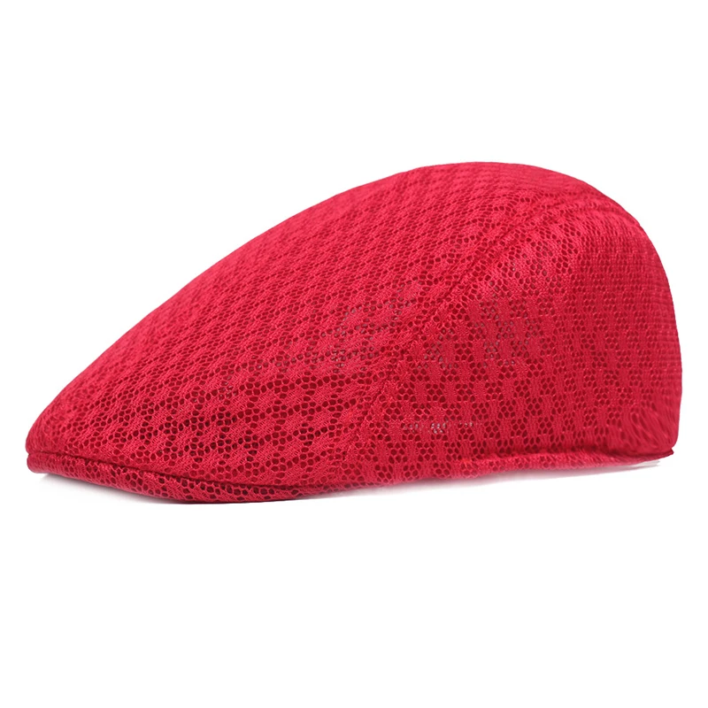 2023 New Summer Casual Beret Hat Unisex Mesh Flat Caps Newsboy Style adjustablr Fashion Breathable Summer Hat for Women Men Caps