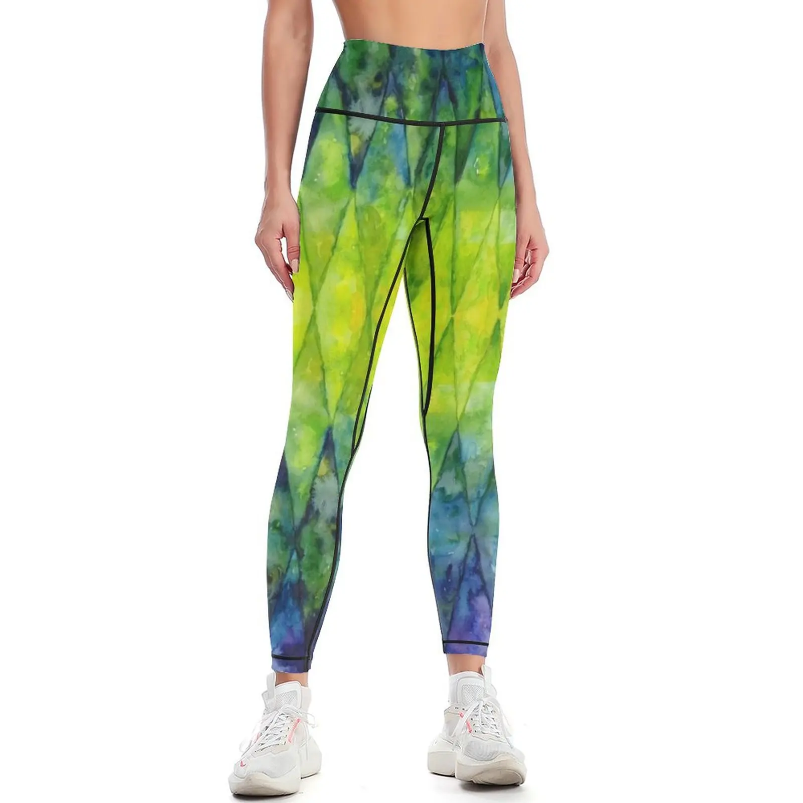 

Geometric Watercolor Pattern Leggings jogging pants sportswear for gym Pants sport Women's push up Womens Leggings