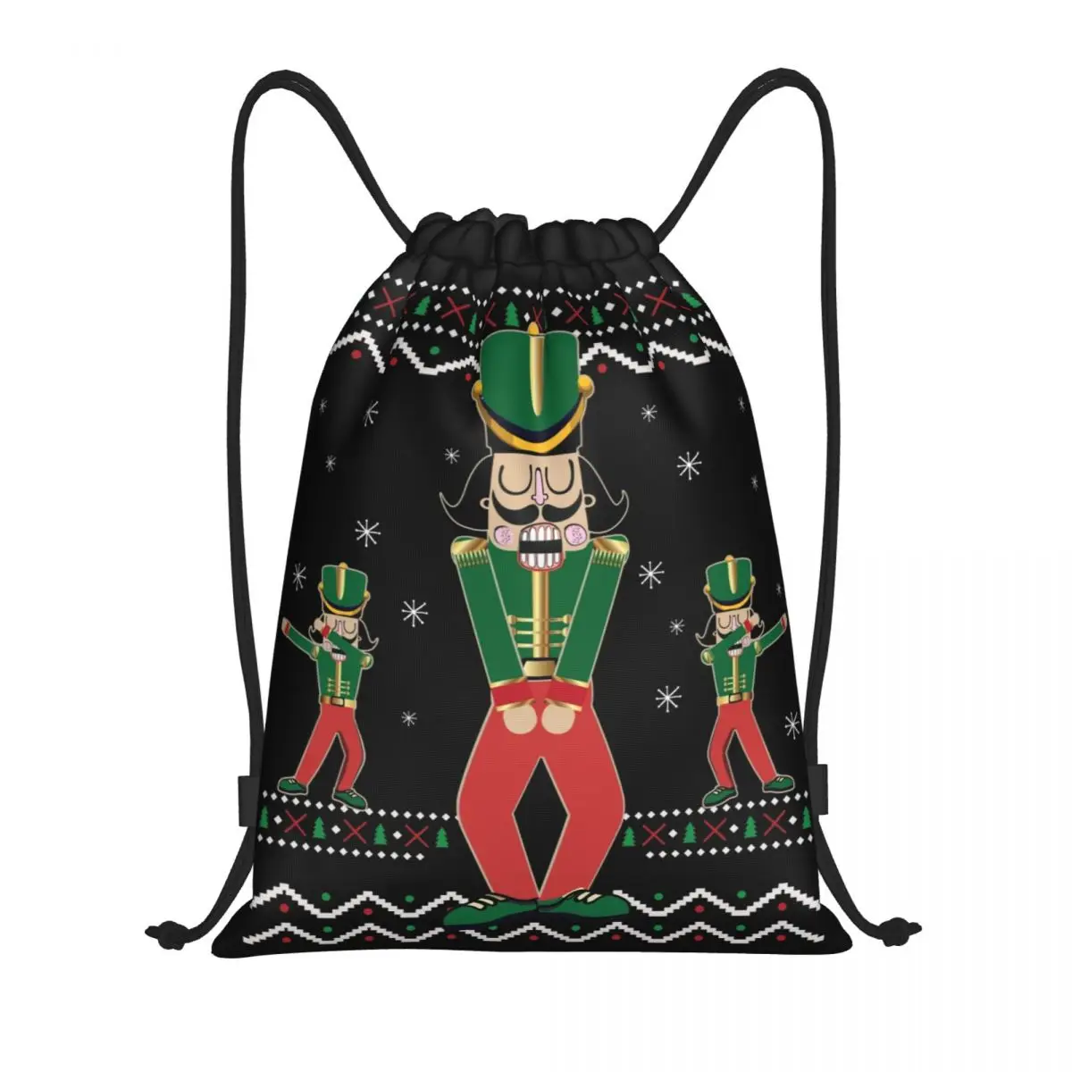 Custom Dabbing Nutcracker Christmas Gift Drawstring Backpack Women Men Gym Sport Sackpack Portable Training Bag Sack