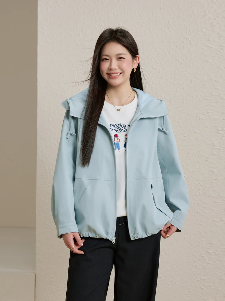 

Outdoor Sports Sle Casual Hooded Jaet plus Size Women's Faion Spring Clothes New Arrival Versatile Open Cardigan