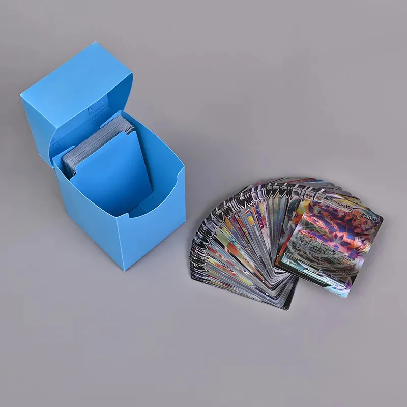 1 Box Game Trading Card Box, Solid Color Card Box, Card Holder Storage Box For Trading Cards, Sports And Games