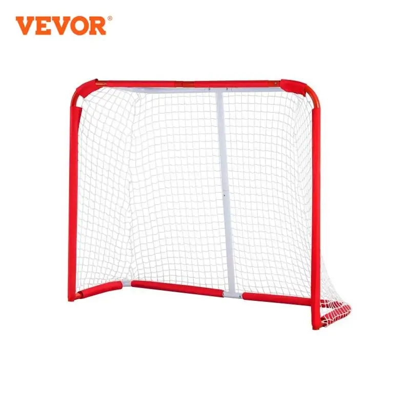 VEVOR Youth Street Hockey Net เหล็กเป้าหมายฮอกกี้แบบพกพาน้ําหนักเบา Youth Street + Roller สําหรับเด็กฮอกกี้การฝึกอบรมเป้าหมายชุด