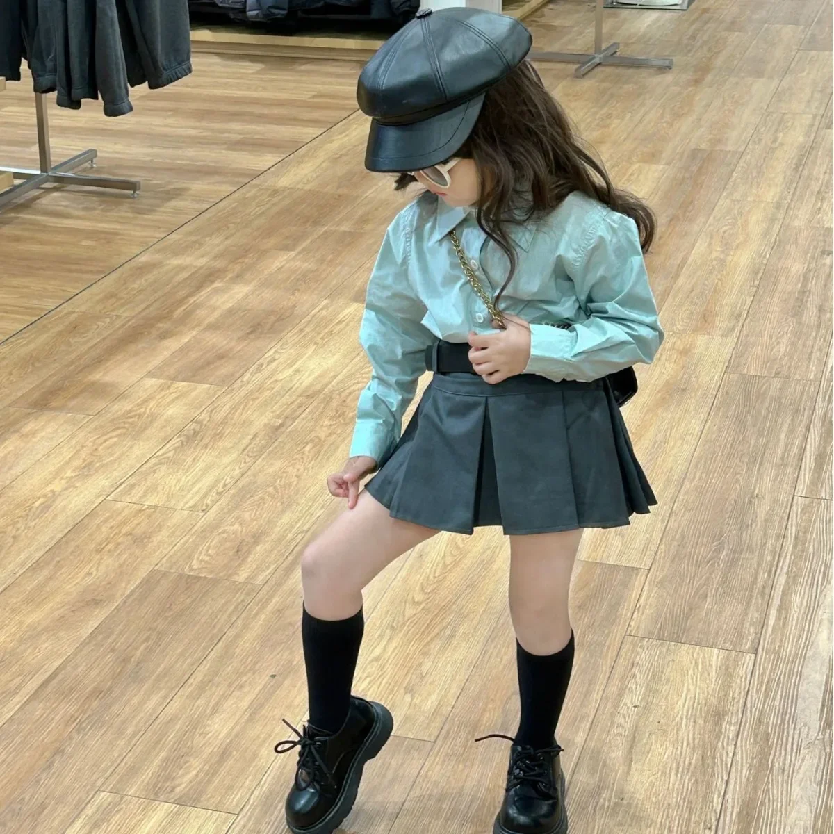 Children Clothing 2024 Spring New Girls Cardigan Skirt Suit Baby Girl Sweater Coat Shirt Fashionable Casual