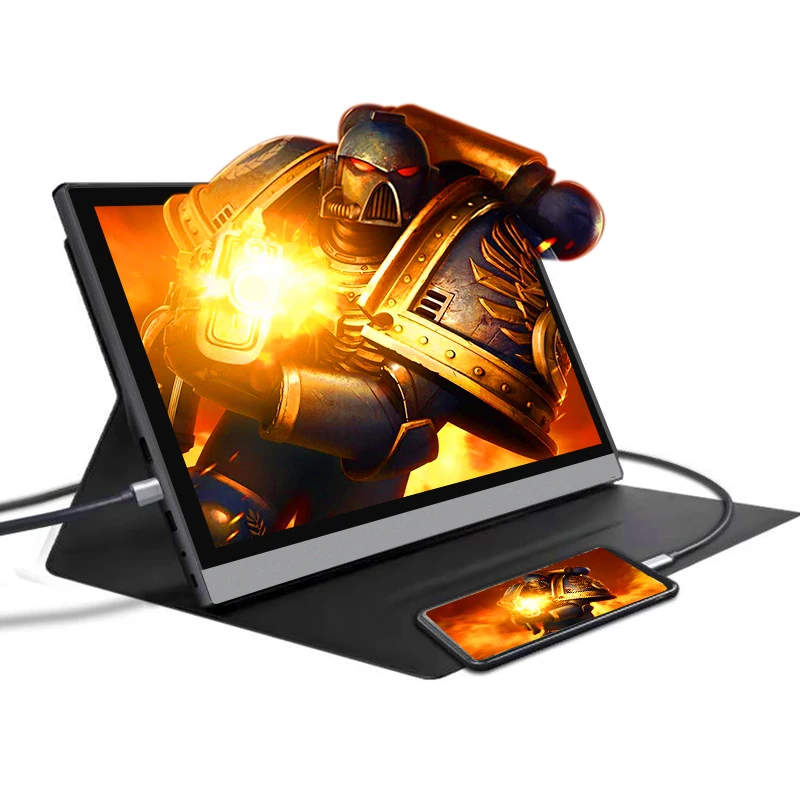 Przenośny monitor dotykowy o wysokiej rozdzielczości 15,6 do laptopa do gier 4k Type-C*2 +MINI interfejs multimedialny o wysokiej rozdzielczości +Micro USB
