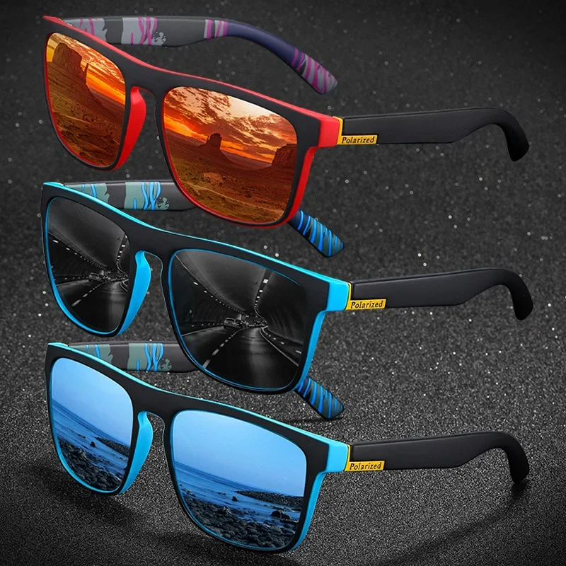 

Fashion Vintage Square Sports Sunglasses Men Women Fishing Driving For Man Brand Designer Sun Glasses Anti-Glare UV400 Eyewear