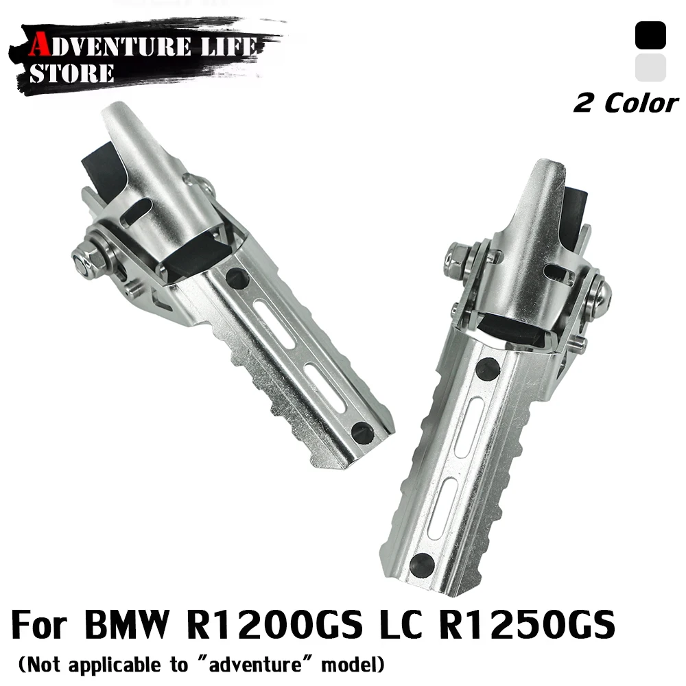 

Stainless Steel Highway Silver Front Foot Pegs Folding Footrests Clamps 22-25mm Black For BMW R1250GS R 1200 1250 GS LC R1200GS