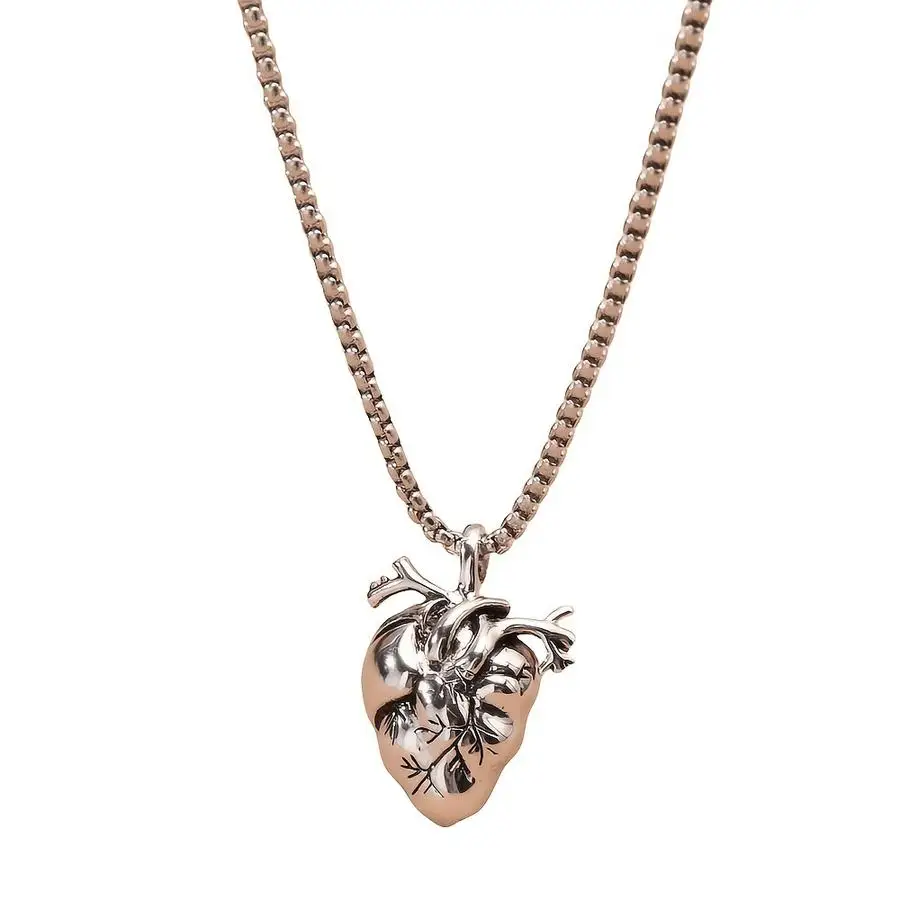 1/5/10/20/50/100pcs Punk Style Heart Decorative Necklace Mixed Color Mini Items For sons Small Gift Item Men's Fashion Accessory