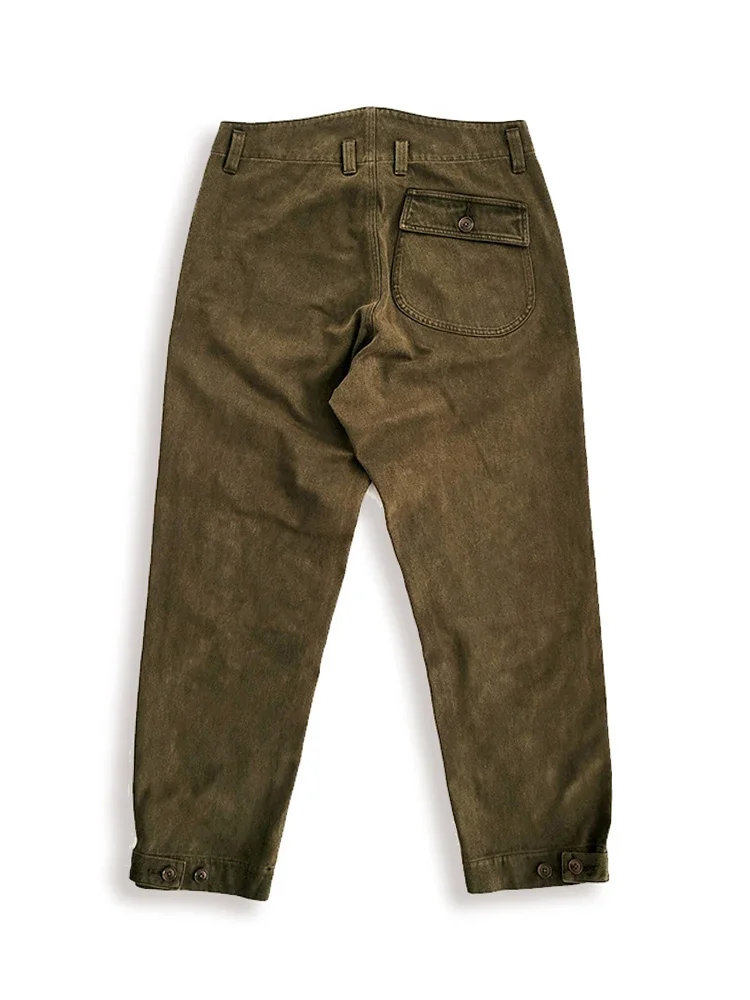 Amekaji Style Retro Heavy Cotton Cargo Deck Pants Casual