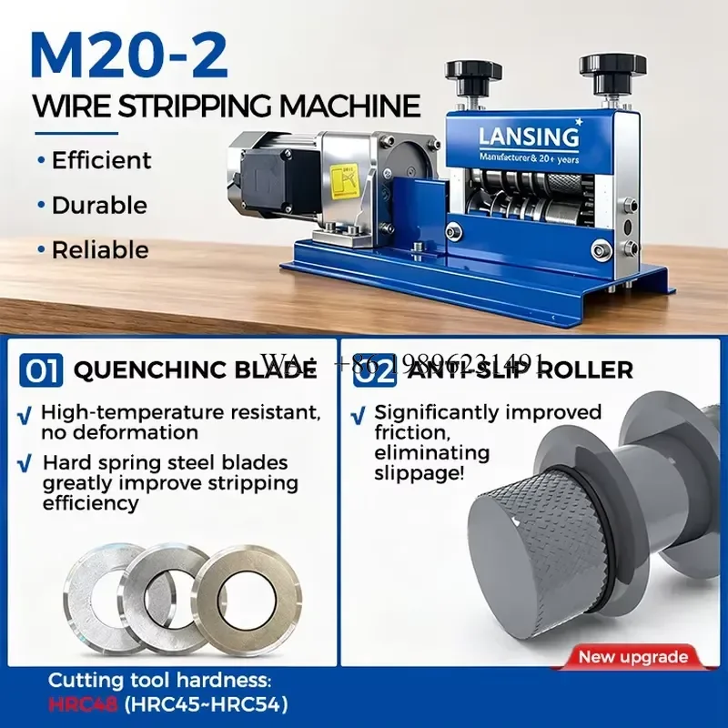 Wmwmnu for Lansing M20-2 Patented Automatic Wire Stripper Tool 90W Pure Copper Motor Customizable Voltage 1 Year Warranty