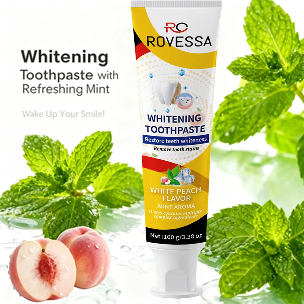 White Peach Flavor Toothpaste with Mint Aroma Natural Gentle Care Deep Cleaning for Teeth And Gum Health