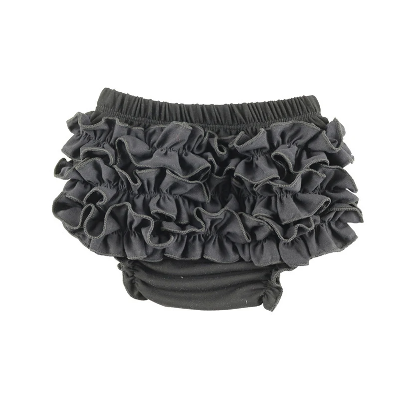 2-teiliges Set: Rüschen-Shorts für Babymädchen, Windelhose mit elastischem Bund, einfarbig, aus Baumwolle, mit Rüschen am Gesäß, für Neugeborene. – Detail 3