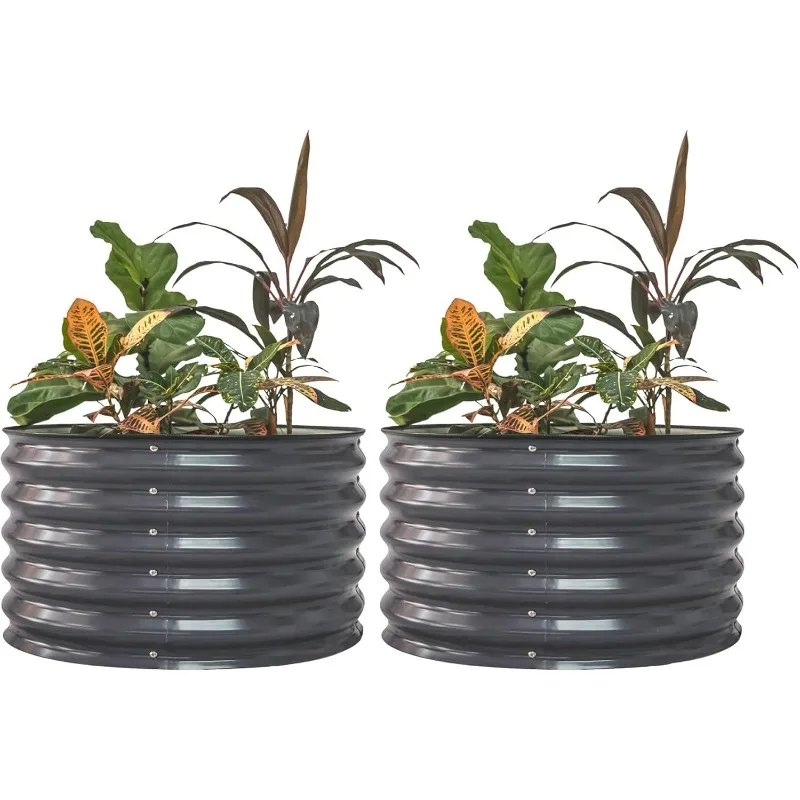 Gartenbett 30" breit – Doppelpack, modernes Grau