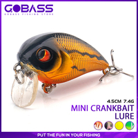 GOBASS Mini Crankbait Wobbler Topwater Fishing Lures 45mm 7g Floating Minnow Swimbait Sea Swim Artificial Hard Bait Tackle