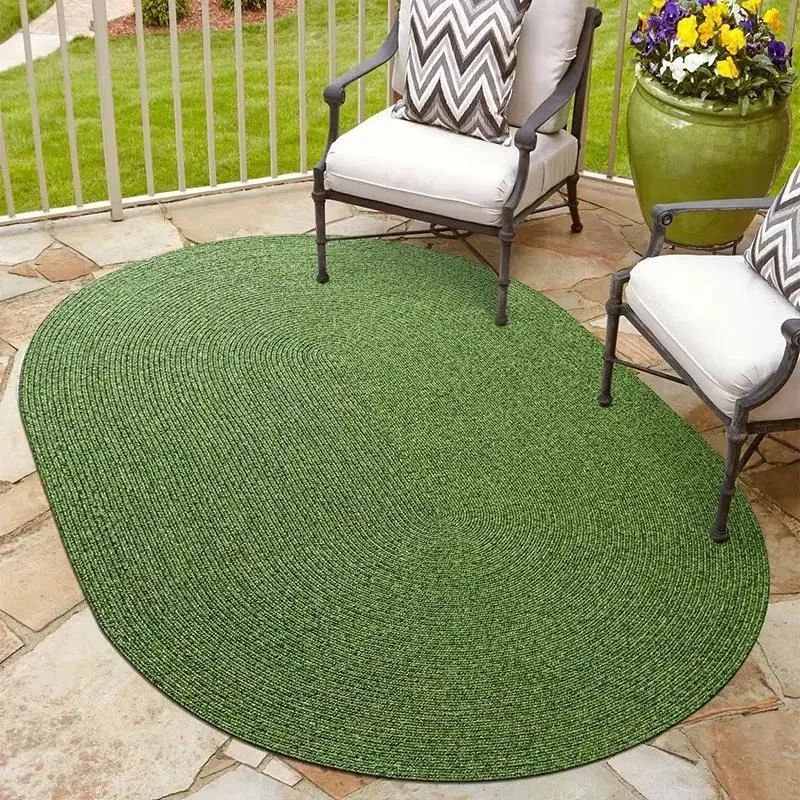 Custom PP woven artificial grass fiber washable courtyard outdoor waterproof and UV-proof carpet floor mat balcony home
