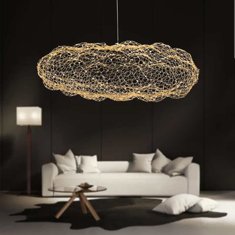 Art Decor Hollow Cloud Pendant Lights For Living Room Bedroom Staircase Danish Design Lamp Industrial Loft Firefly Chandeliers