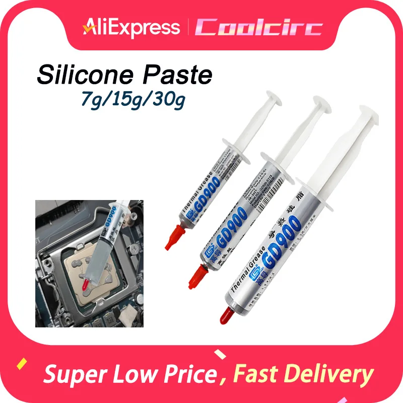 

Coolcirc GD900 Silicone Paste Cooling Grease 7g/15g/30g High Performance Cooler Efficient heat Conduction 4.8W/M-K for CPU GPU
