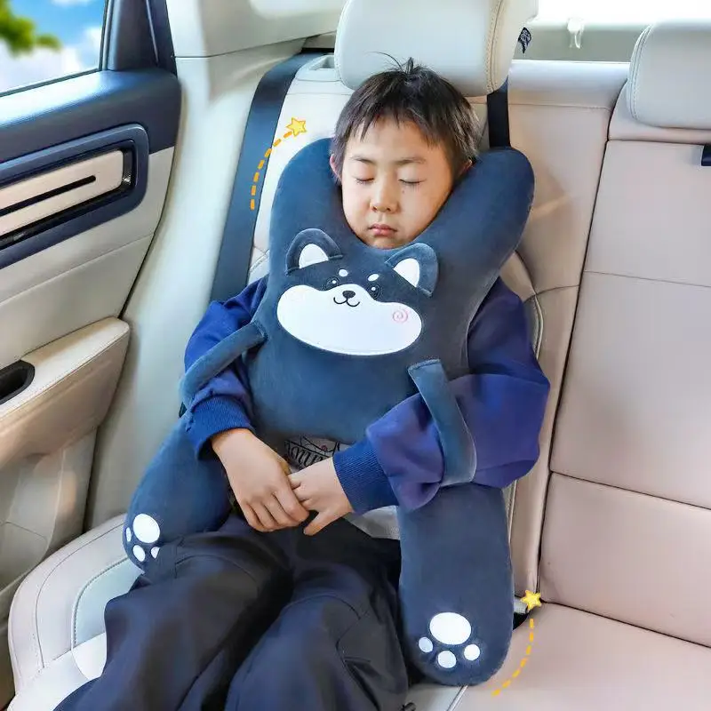 Car throw pillow Children's car rear sleeping artifact Car headrest Waist anti-neck cute cartoon sleeping pillow