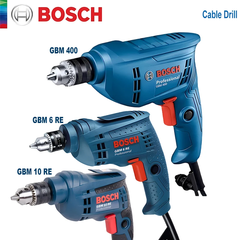 Bosch Electric Drill Screwdriver Gbm 400/6RE/10RE Rotary Drill 220V Adjustable Speed Strong Driller Power Tool for Wood Metal