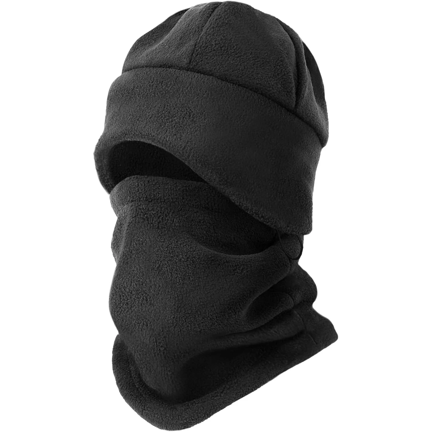 2pc/set Unisex Fleece Scarf Beanie Set Winter Warm Hats Coldproof Fleece Lined Skull Cap Windproof Neck Warmer Gaiter