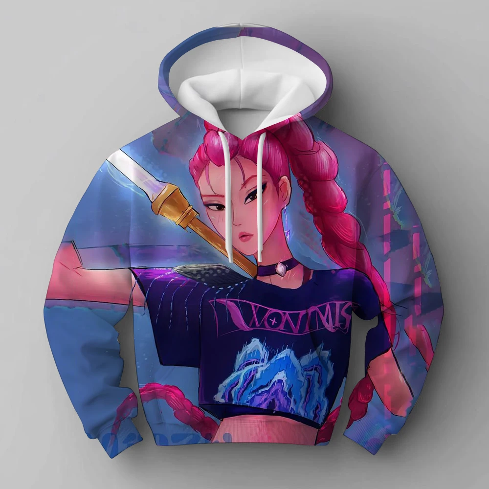 KPop شيطان الصيادين Huntrix هوديي الاطفال مقنعين البلوز طفل الفتيات البلوز هوديس الفتيان موضة ملابس خارجية ملابس الأطفال