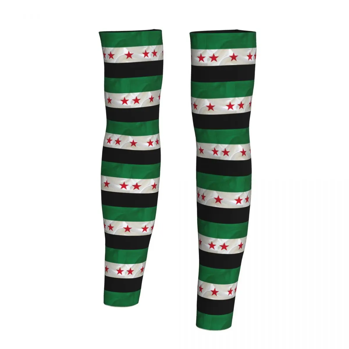 Mangas de brazo con bandera de la independencia de Siria para hombres y mujeres, protección solar UV, cubierta de tatuaje, deportes, refrigeración, ciclismo