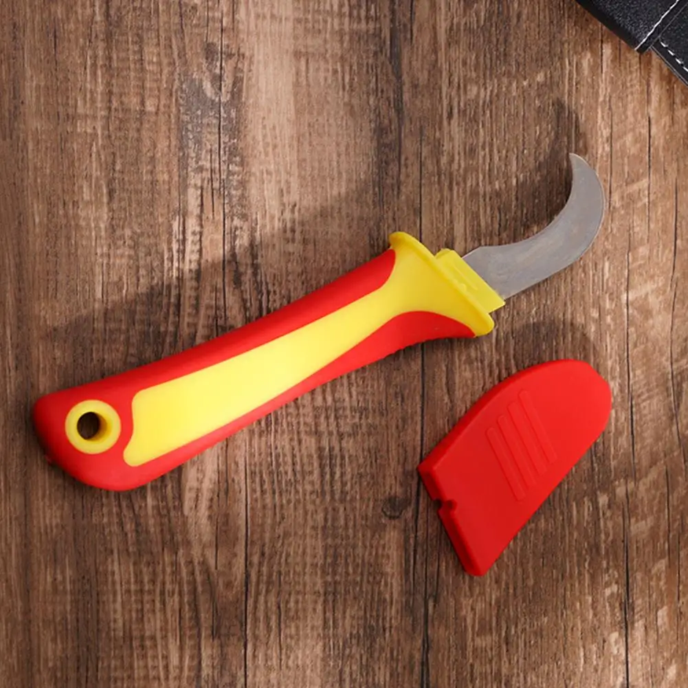 Insulated Electrician Knife - Straight/Curved/Hook Fixed Blade, Cable Stripping Snips & Wire Stripper Peeling Hand Tool