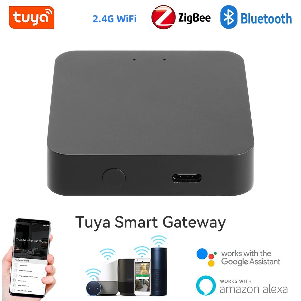 

Tuya ZigBee 3.0 Bluetooth Multi-mode Smart Gateway Compatible With Mesh Zigbee Hub Smart Home Life APP Control for Alexa Google