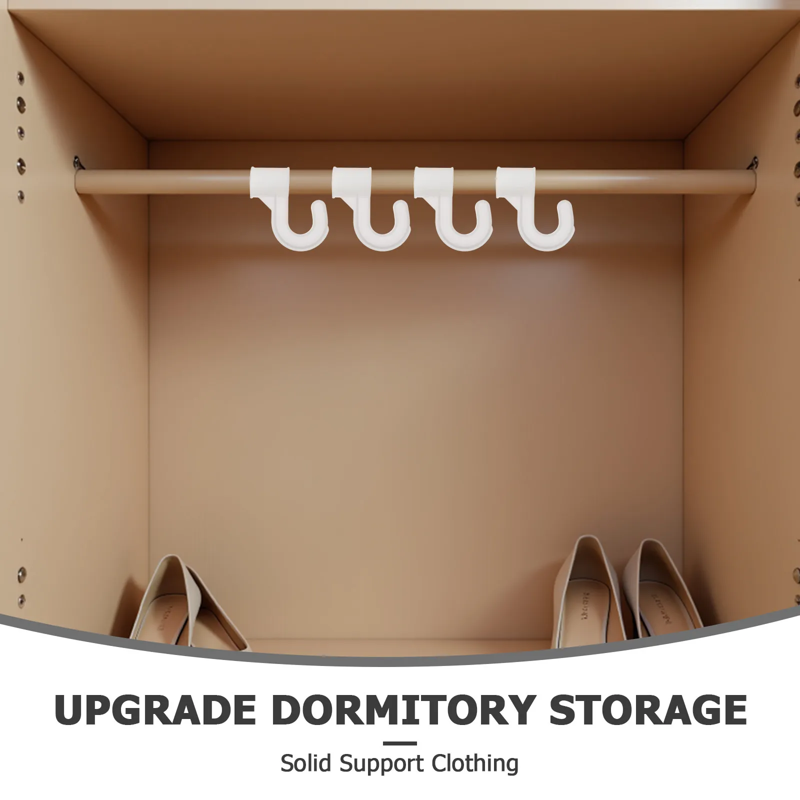20Pcs Closet Rod Connectors Plastic Pole Holders for Wardrobe Storage Quick Assembly Sturdy Support Closet Rod Brackets Hanging view 2