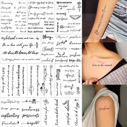 8 Sheets Fashion Sketch Drawing Temporary Tattoo Stickers Butterfly Dandelion English Letters Tattoo Creative Body Art 스티커