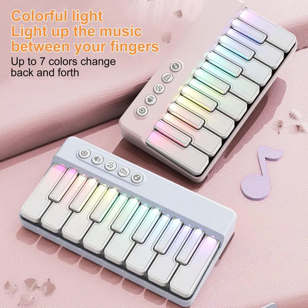Educational Piano Toy Kids Electronic Keyboard Piano Toy with Music Led Lights Multi-functional Educational 8-key for Toddlers
