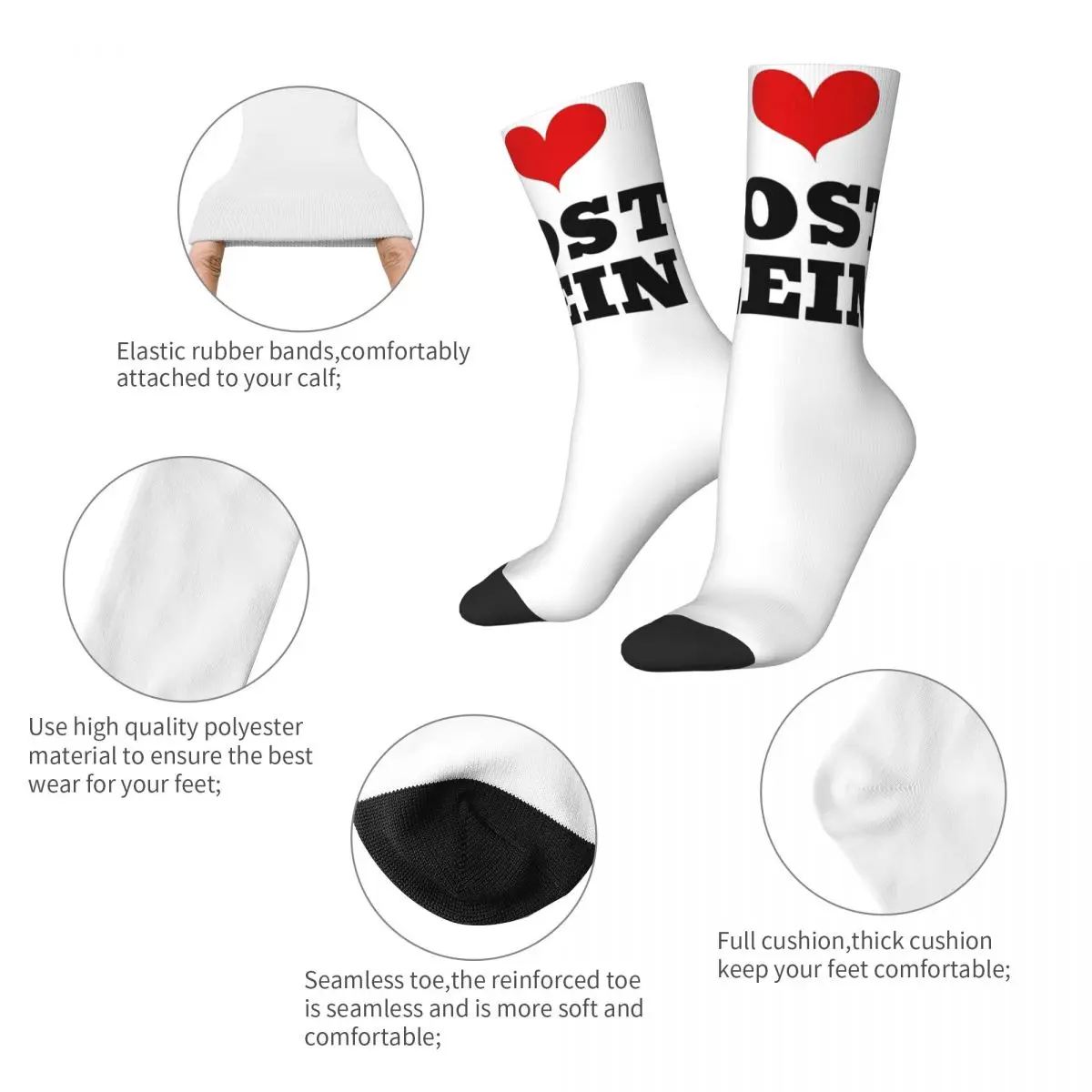 I Love Joost Klein Design Theme Socks Accessories for Female Male Flexible Dress Socks