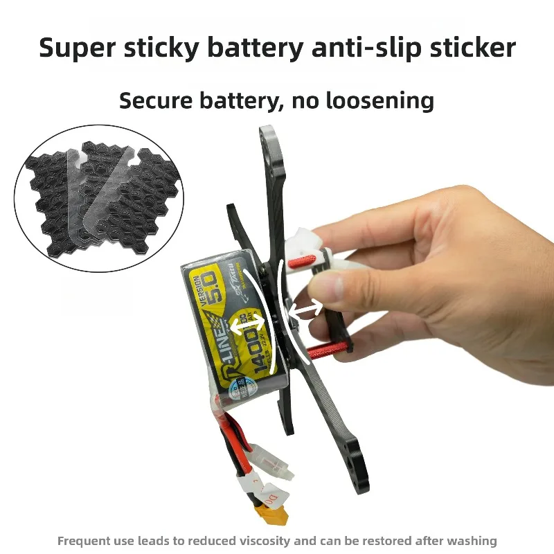 Washable and Cuttable Hexagonal PU Anti-Slip Battery Pad with 3M Adhesive – FPV Racing Drone Accessory