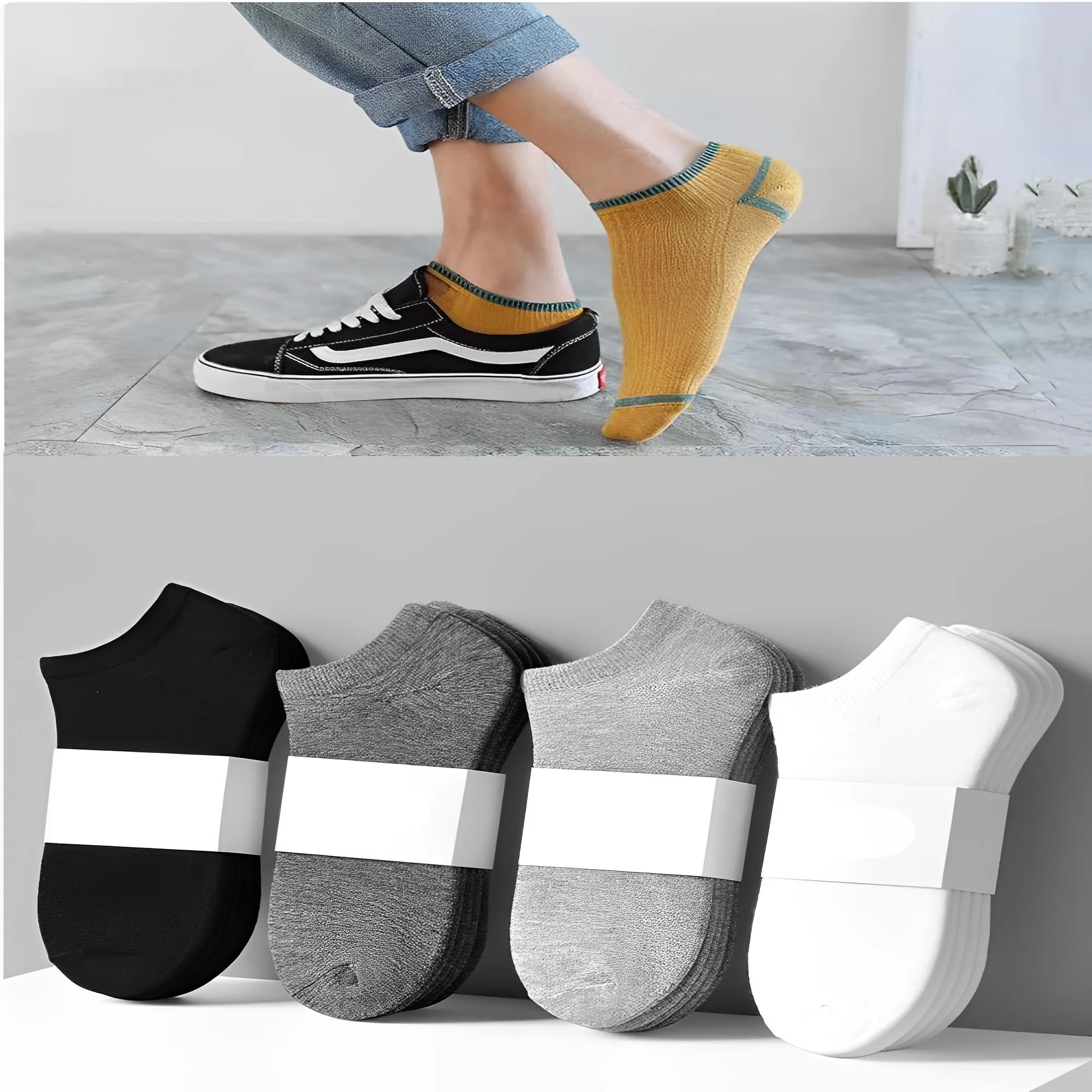 5 Pairs / Pack Men\'s Female Cotton Socks Short High Quality New Casual Breatheable Anti-Bacterial Ankle Socks Spring Wholesale