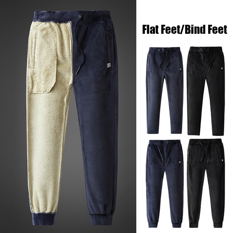 

Winter Men Faux Wool Fleece Pants Outdoor Thicken Fleece Lined Track Pants Warm Casual Trousers Joggers Sweatpants 8XL