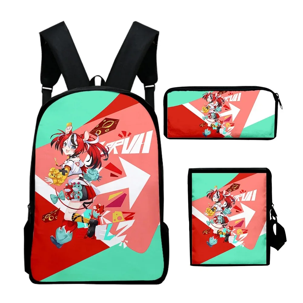 

Harajuku VTuber Hakos Baelz Anime 3D Print School Bags, mochila mochila para laptop, bolsa de ombro inclinado, estojo de lápis,