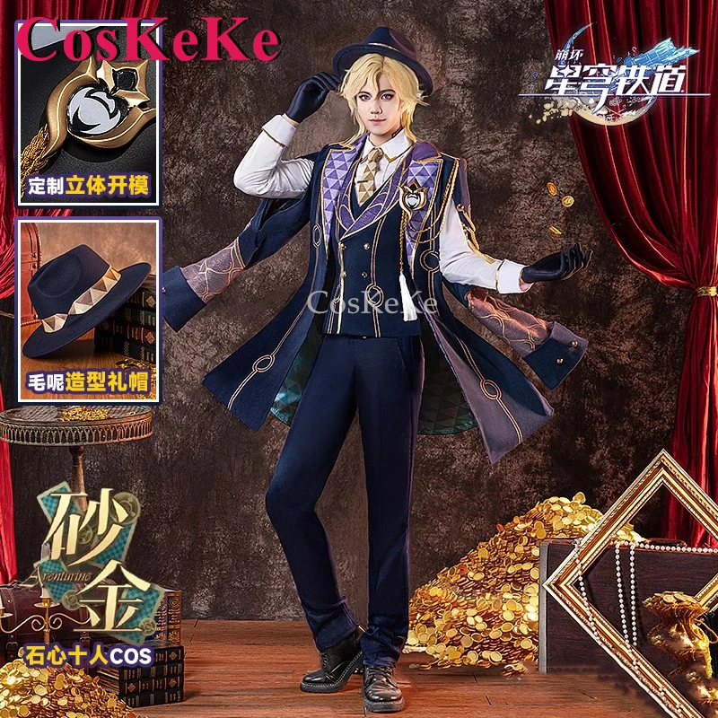 CosKeKe Aventurine Cosplay Honkai: Star Rail Costume Stone Hearts Ten People Skin Business Suits Activity Role Play Clothing New