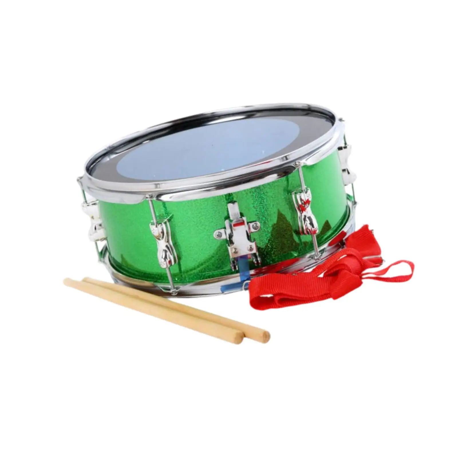Tambor de ruleta de 13 pulgadas con correa ajustable, aprendizaje de música portátil, tambor de marcha profesional, tambor de doble tono para niños, adolescentes y principiantes