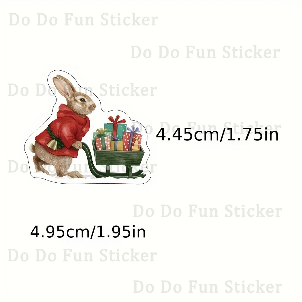 50PCS Romantic Christmas Sticker Waterproof  Reindeer Angels Santa Claus Decorations Bottles Phone Laptops Guitar Refrigerator