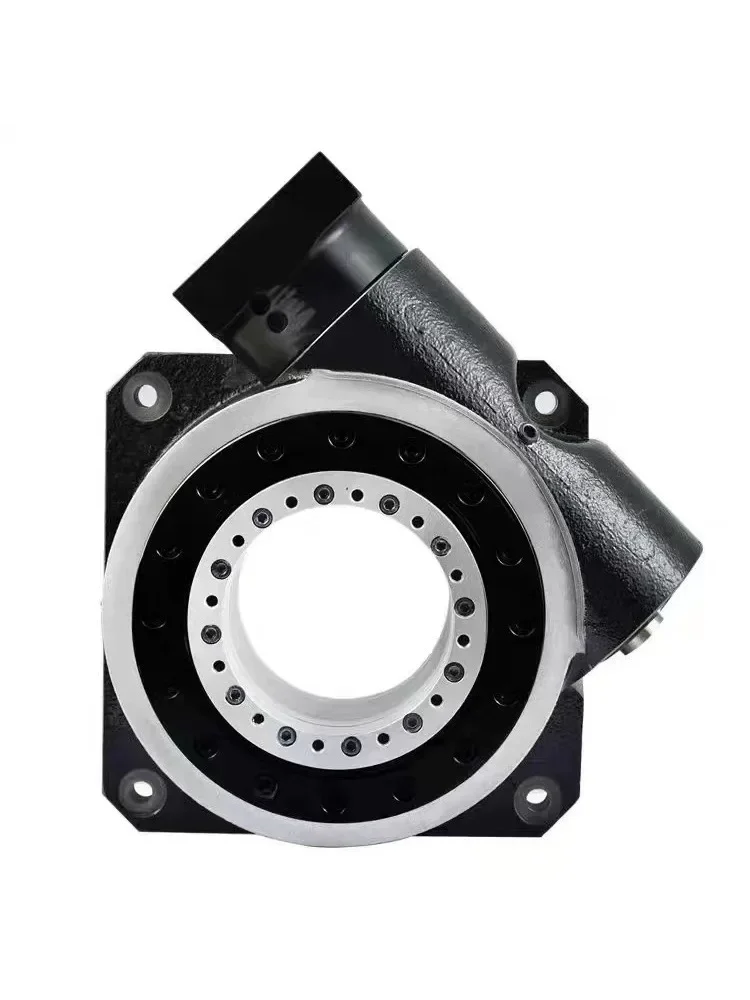 High-precision heavy/light-load hollow rotating platform right-angle reducer servo stepping electric indexing disk YT68