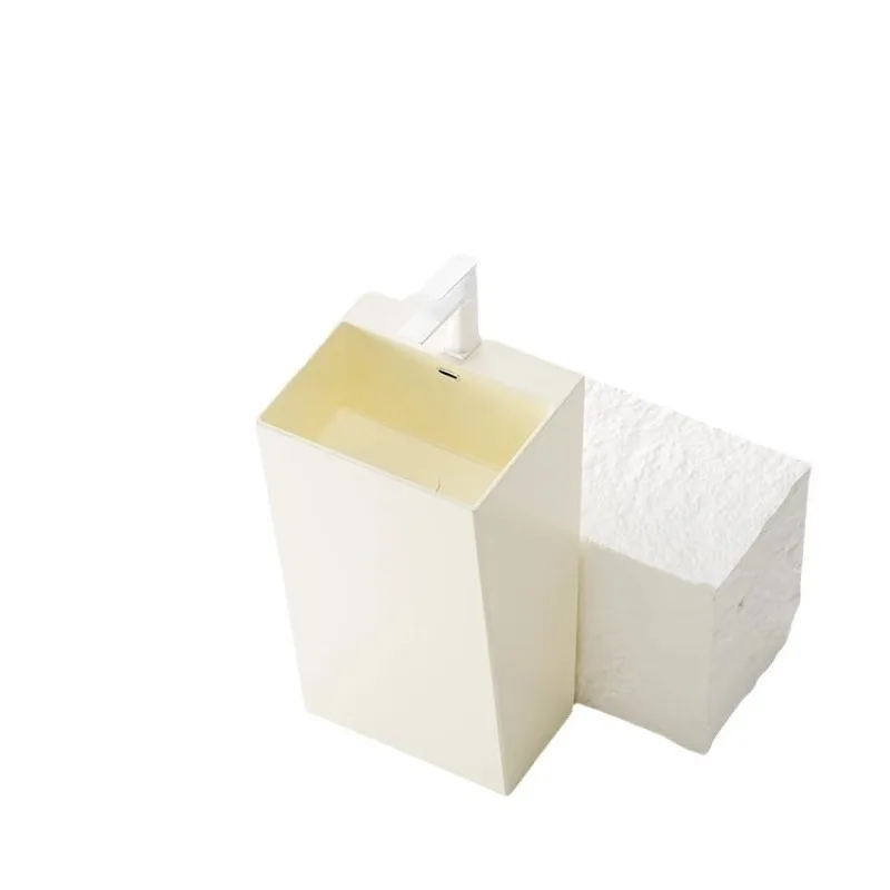 

Cream wind column washbasin, balcony ceramic color column basin, outdoor mini floor-to-ceiling washbasin