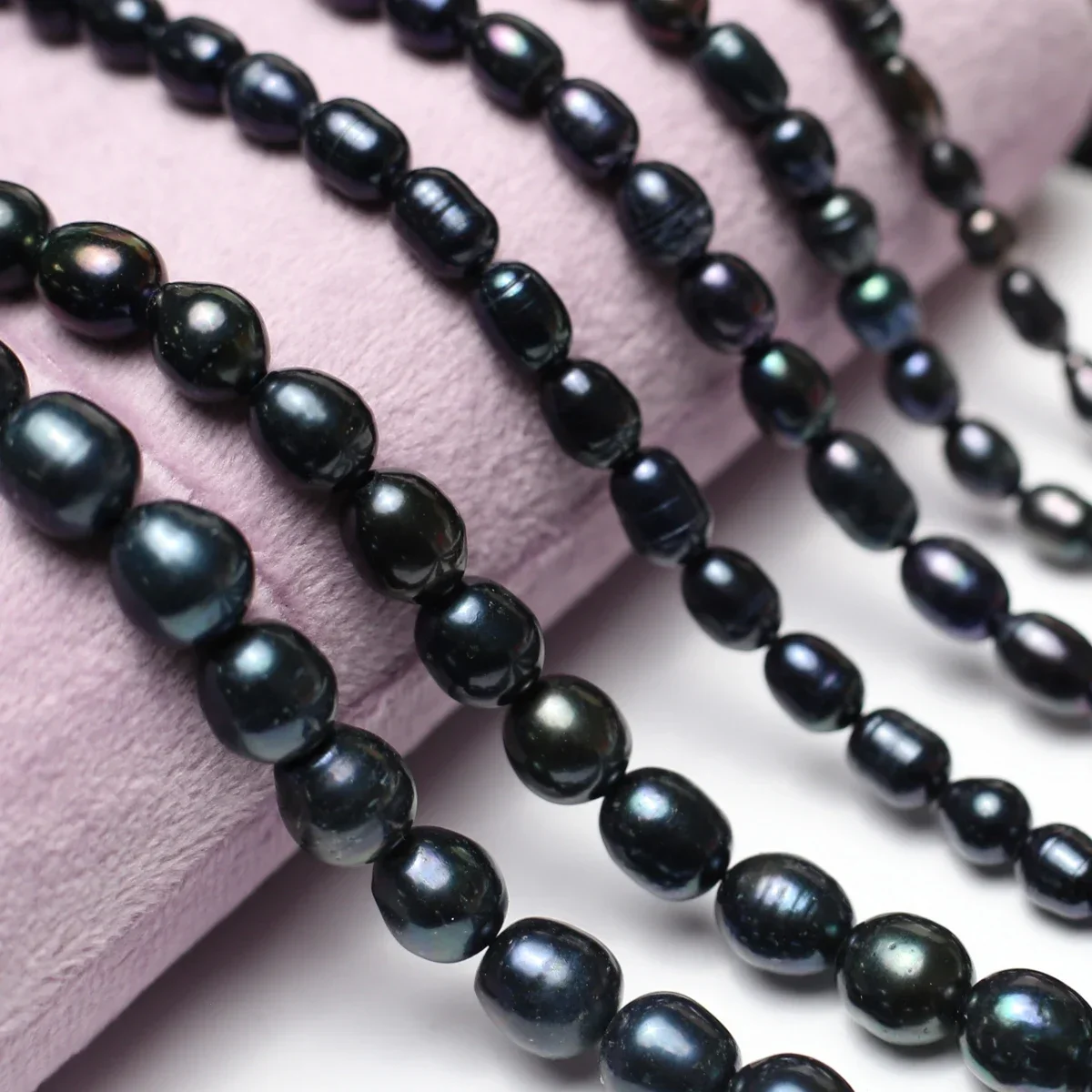 Natural Freshwater Pearl Beads black Rice Shape Pearls Exquisite Loose Bead For Jewelry Making DIY Bracelet Necklace Accessory